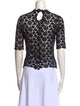 Morgane Le Fay Lace Pattern Mock Neck Blouse