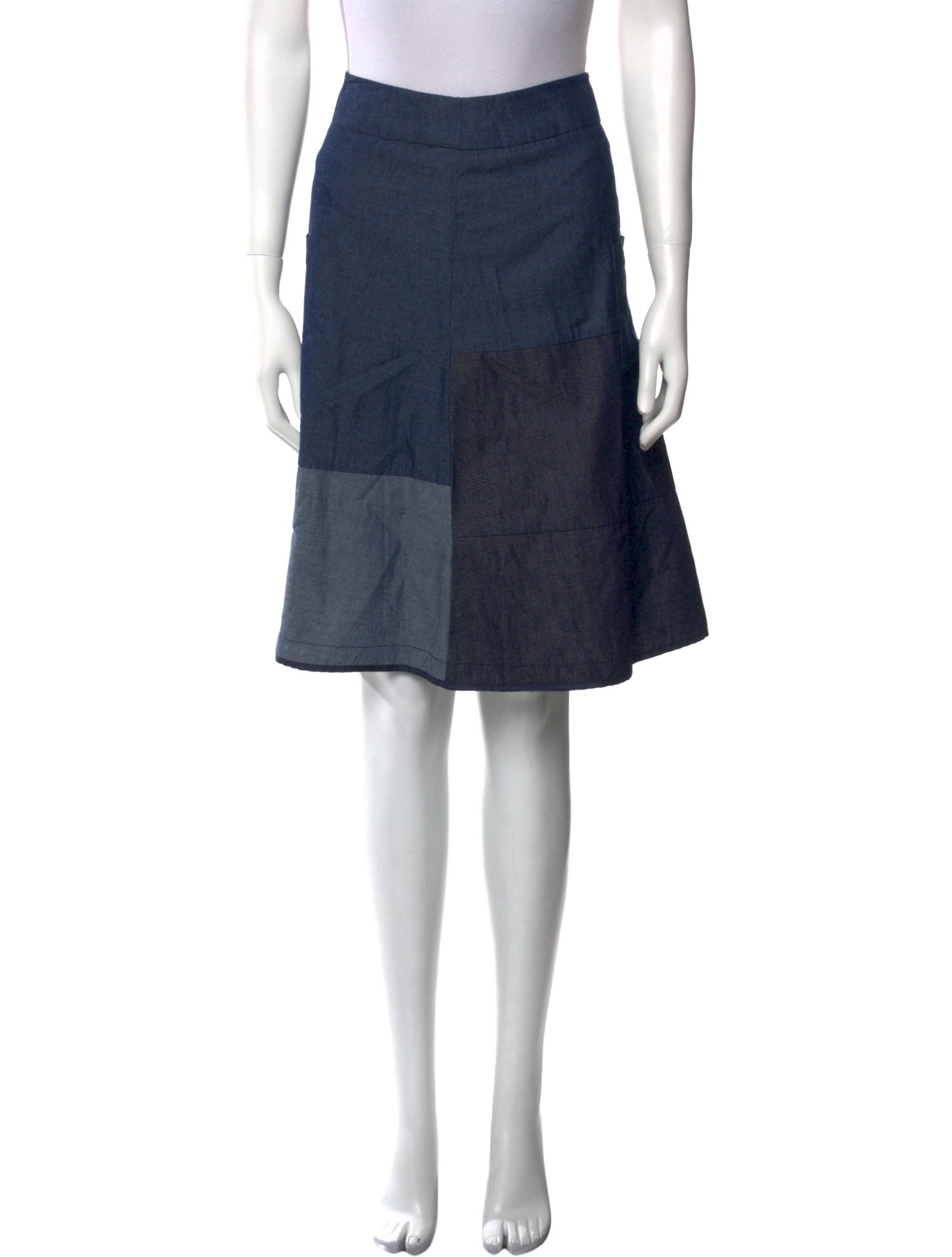 Morgane Le Fay Colorblock Pattern Knee-Length Skirt