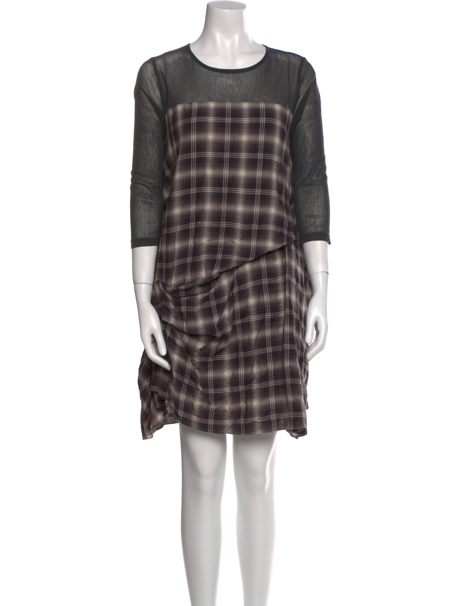 Morgane Le Fay Plaid Print Mini Dress