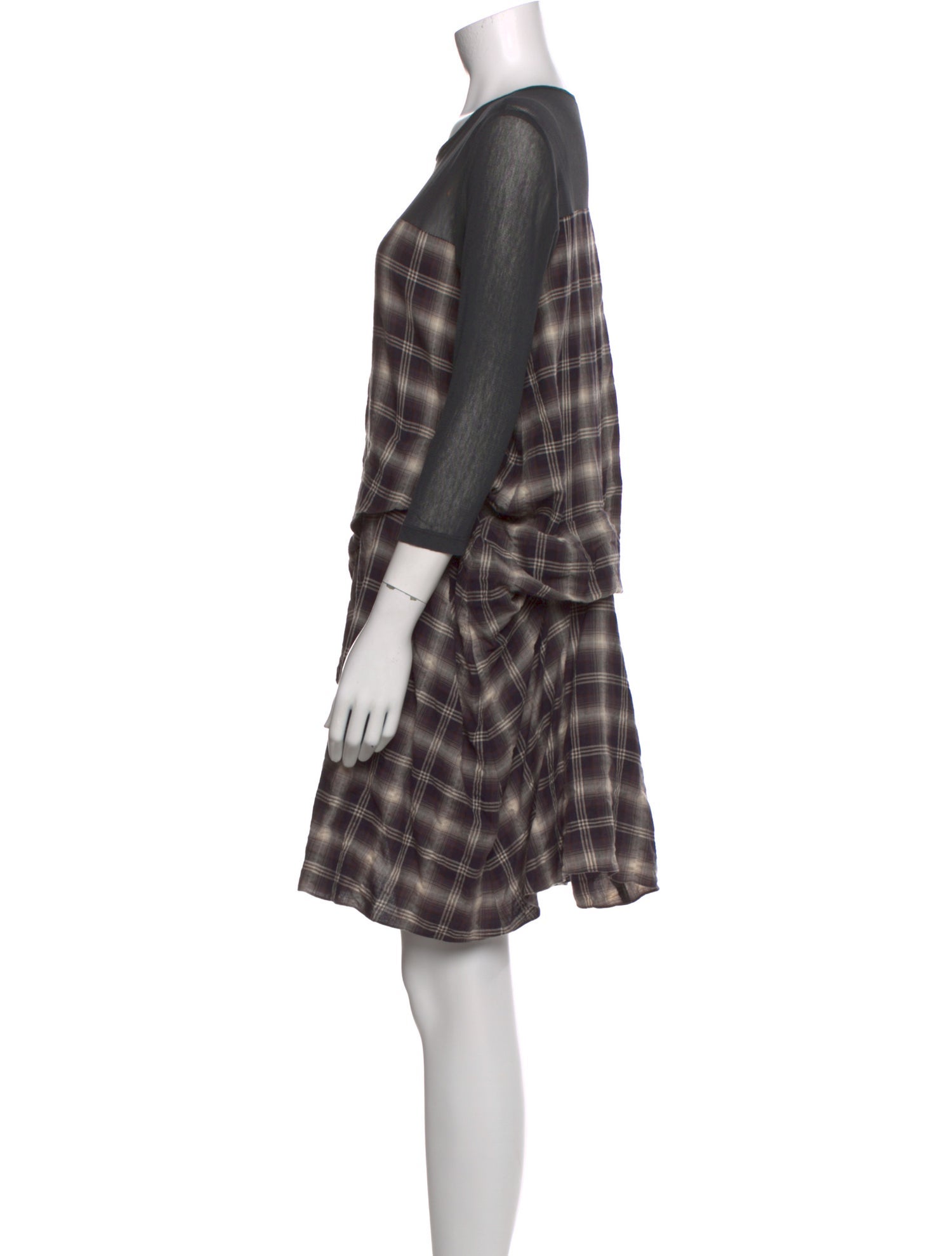 Morgane Le Fay Plaid Print Mini Dress