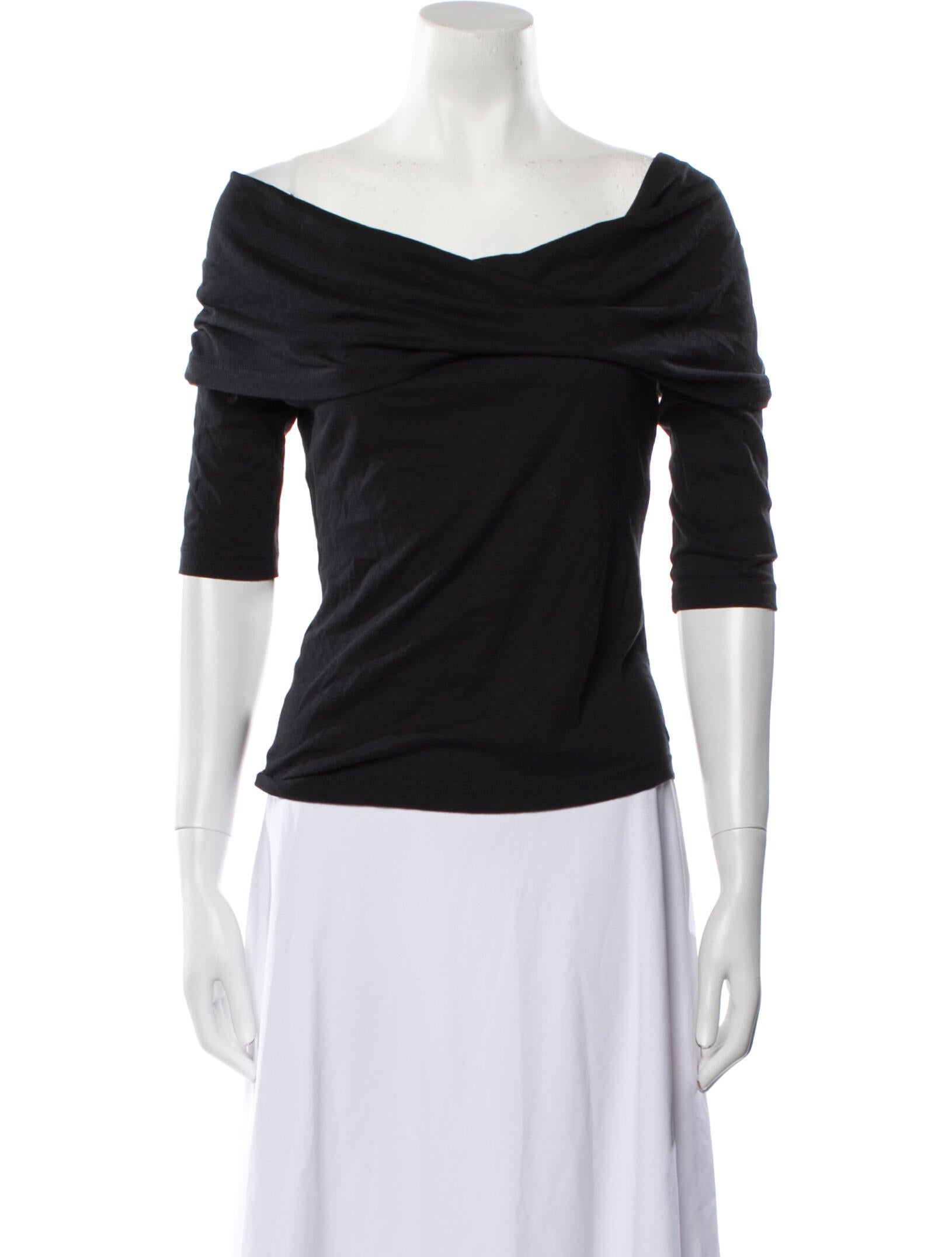 Morgane Le Fay Cowl Neck Three-Quarter Sleeve Top w/ Tags