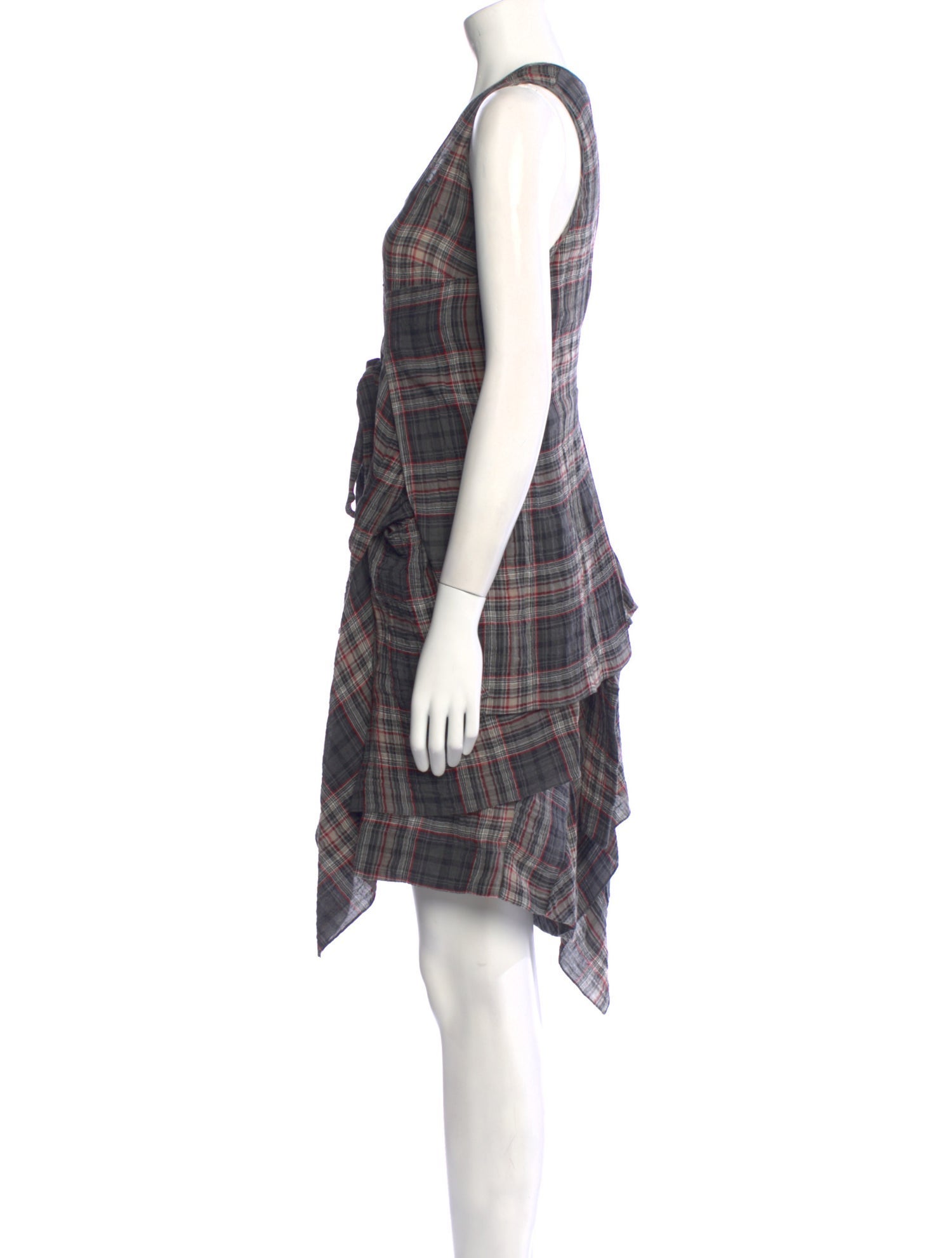 Morgane Le Fay Plaid Print Knee-Length Dress