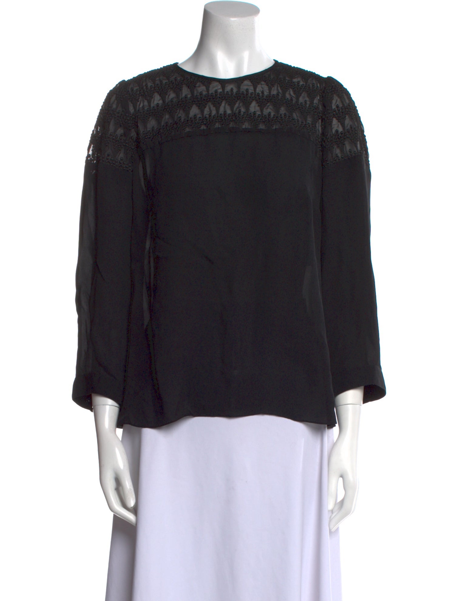 Morgane Le Fay Silk Crew Neck Blouse