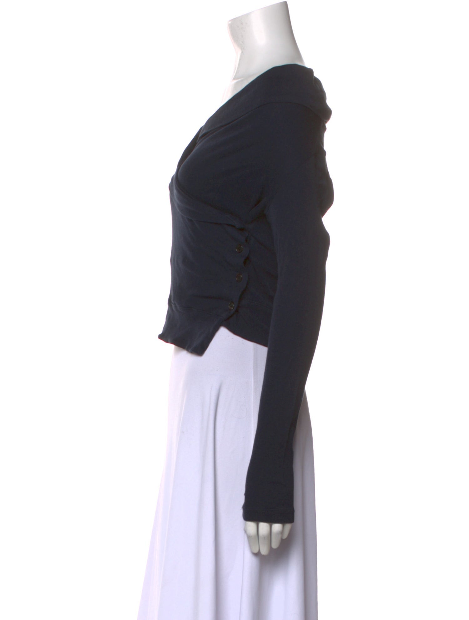 Morgane Le Fay Off-The-Shoulder Long Sleeve Crop Top