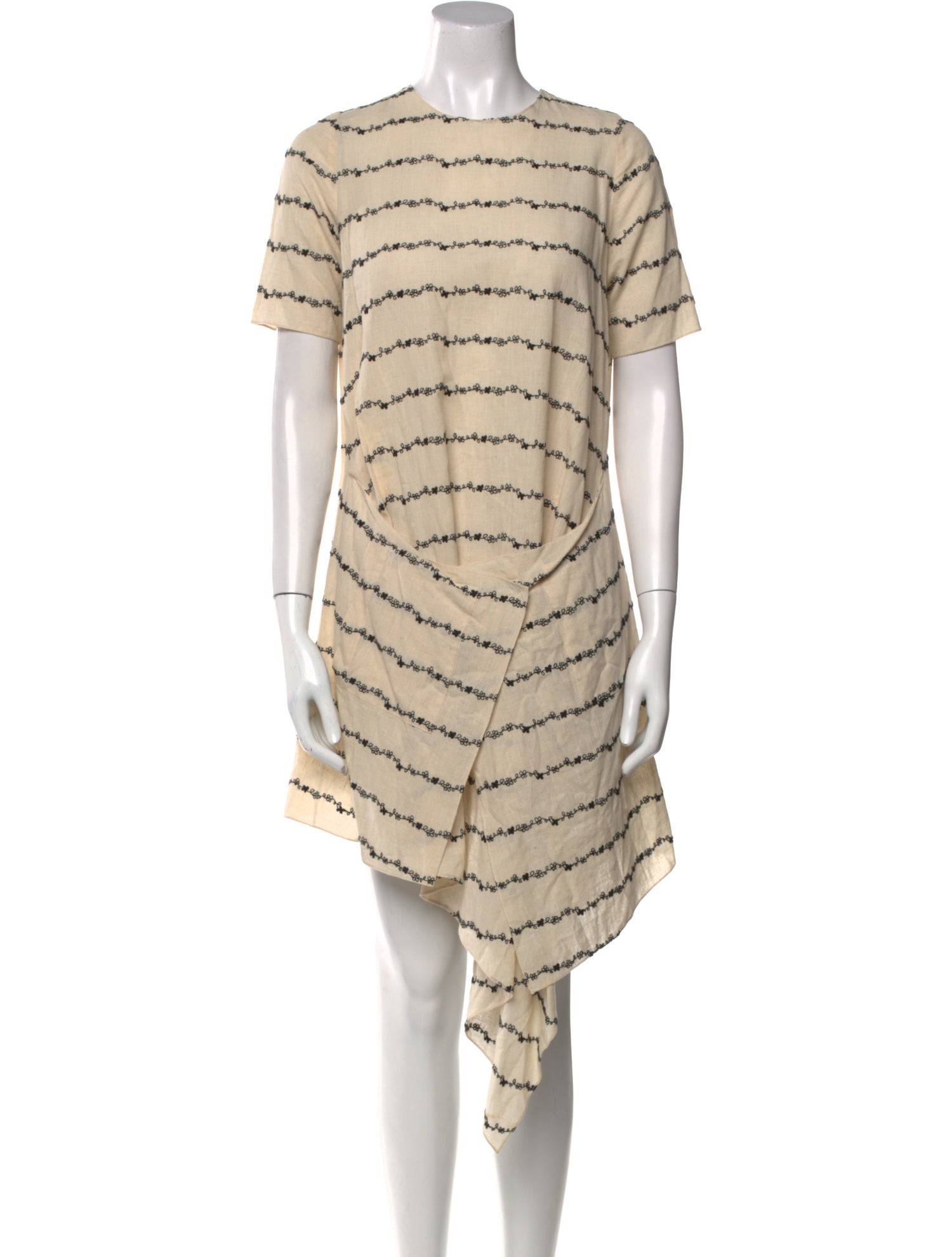 Morgane Le Fay Striped Midi Length Dress