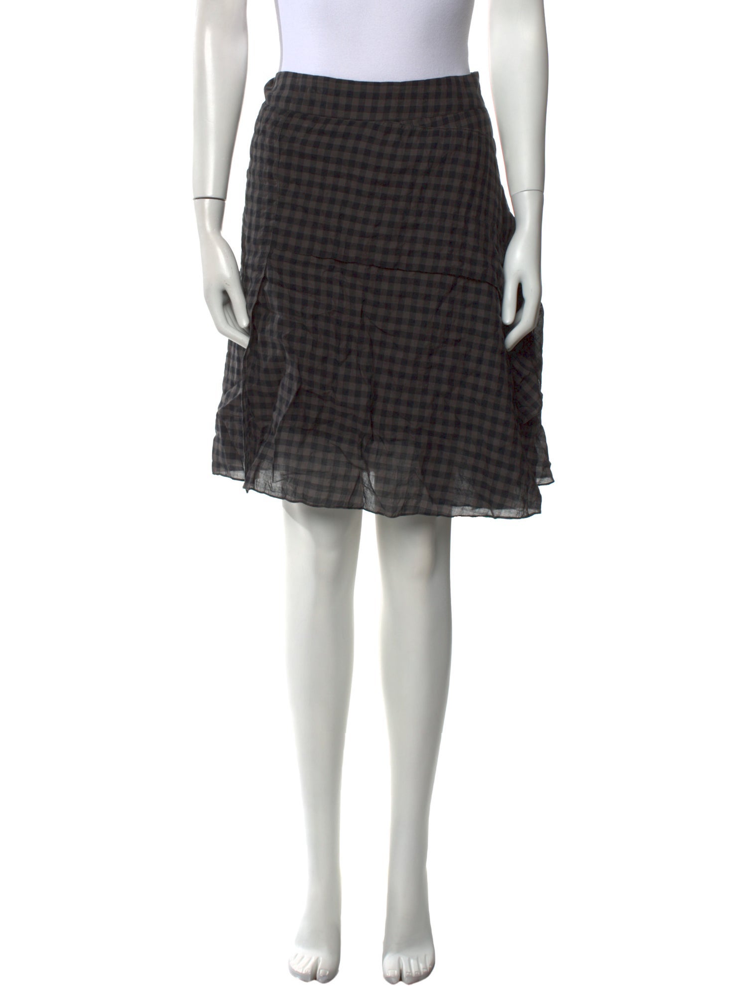 Morgane Le Fay Plaid Print Knee-Length Skirt