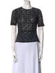 Morgane Le Fay Lace Pattern Crew Neck Top