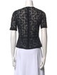 Morgane Le Fay Lace Pattern Crew Neck Top