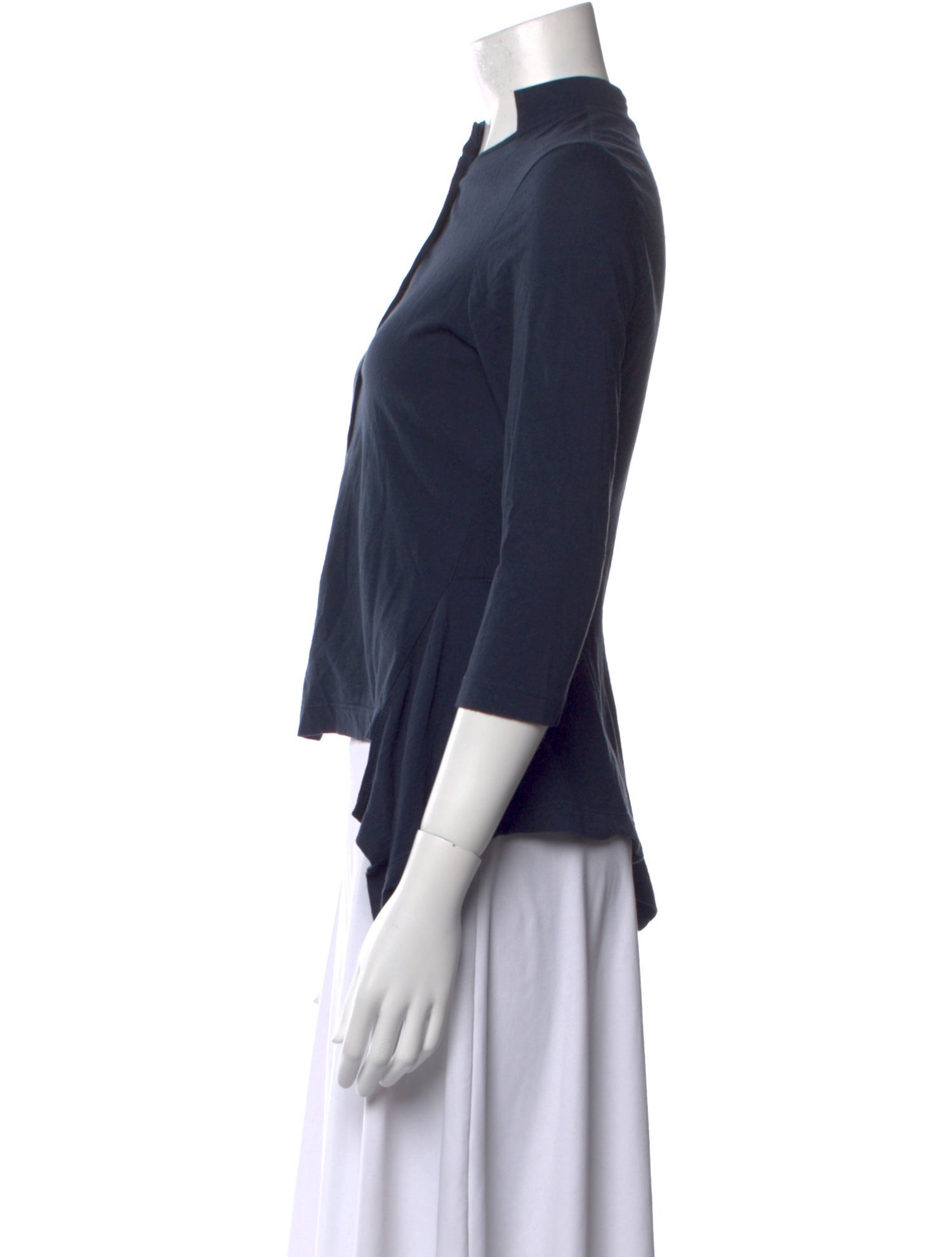 Morgane Le Fay Mock Neck Three-Quarter Sleeve Crop Top