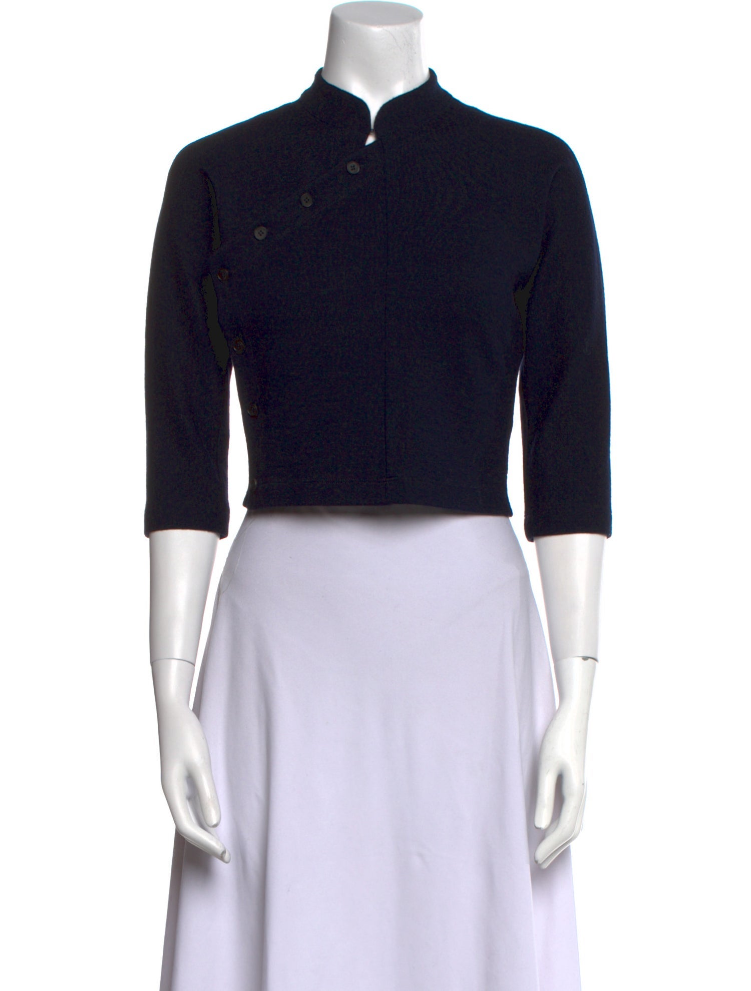 Morgane Le Fay Wool Mock Neck Crop Top