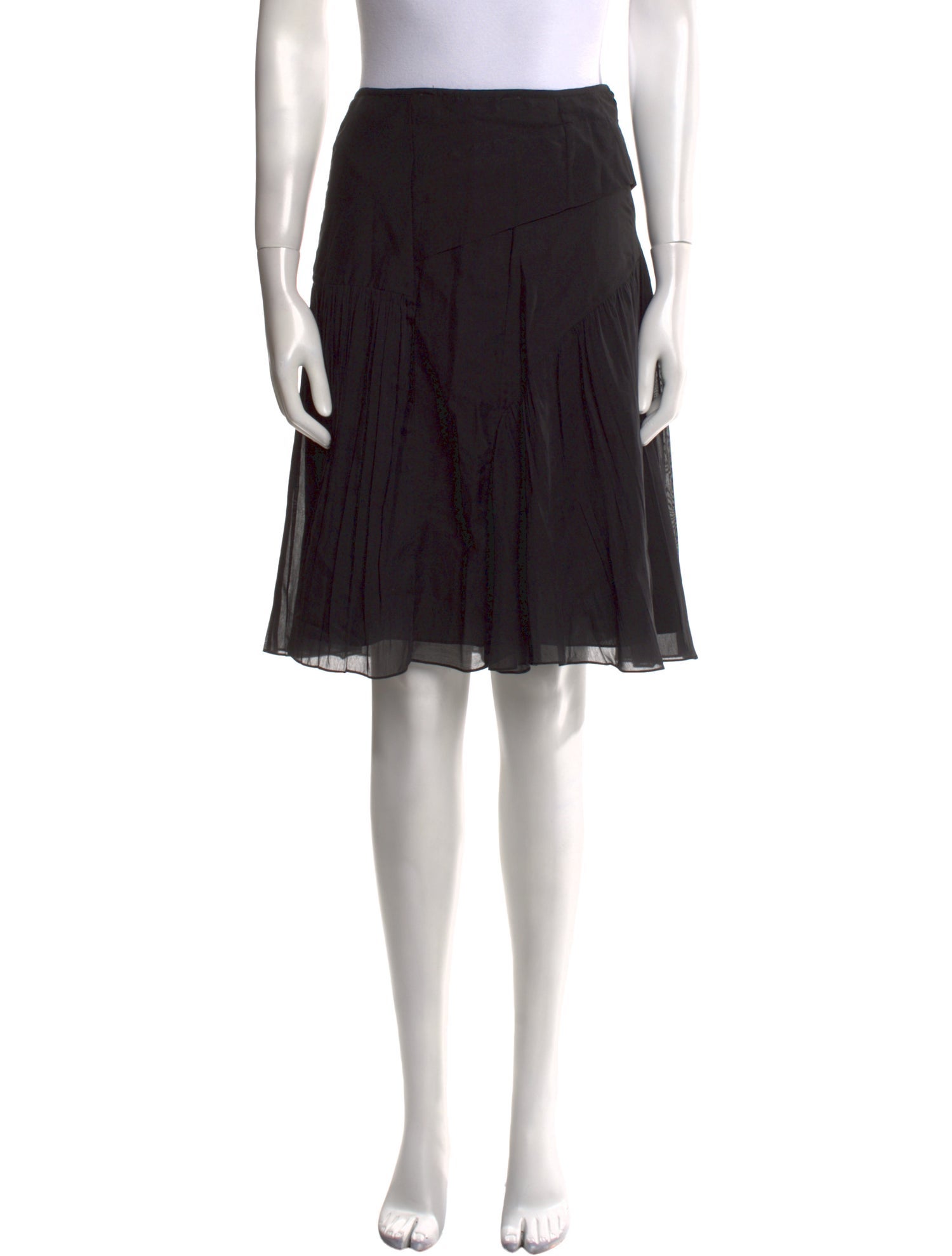 Morgane Le Fay Pleated Accents Knee-Length Skirt