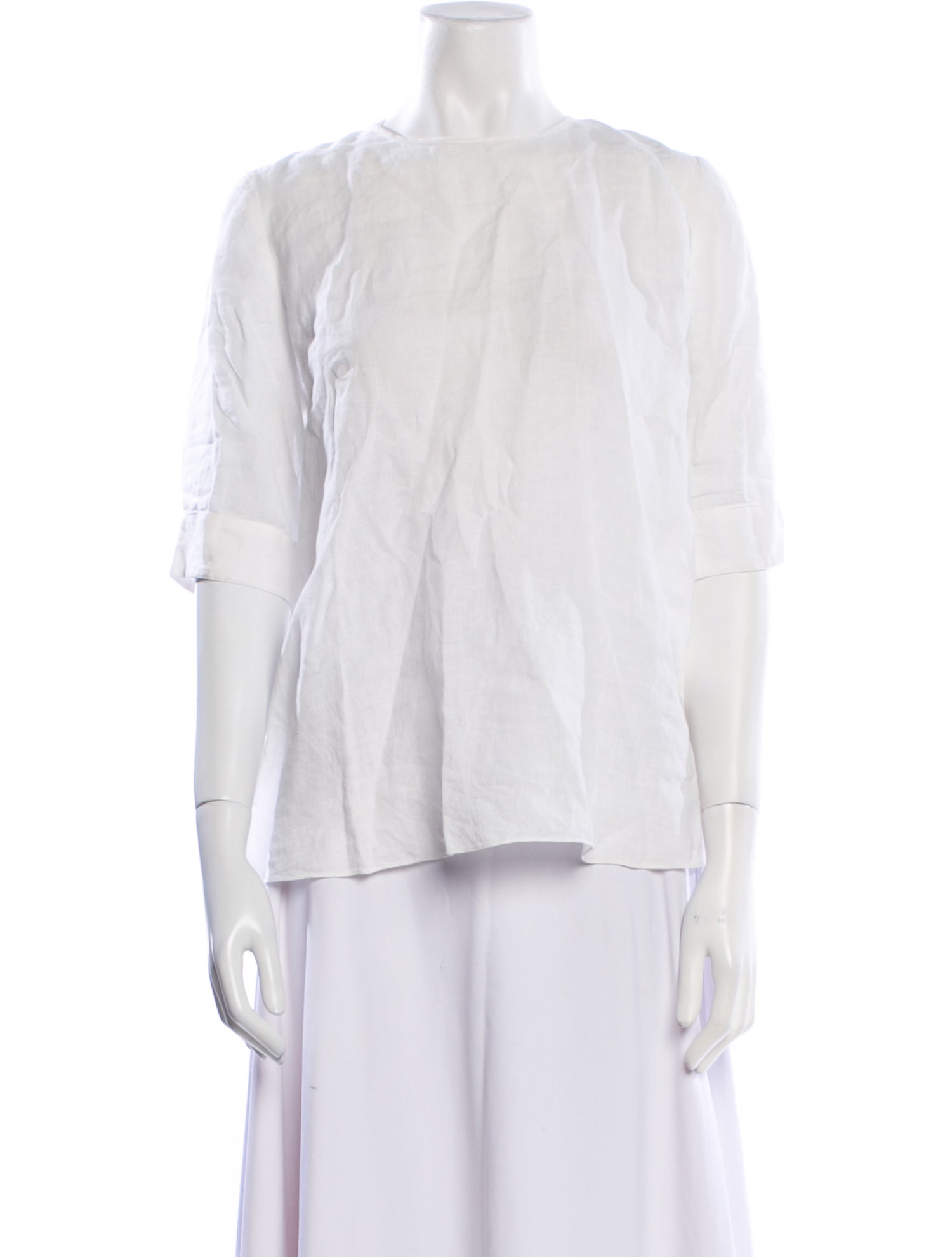 Morgane Le Fay Bateau Neckline Three-Quarter Sleeve Blouse