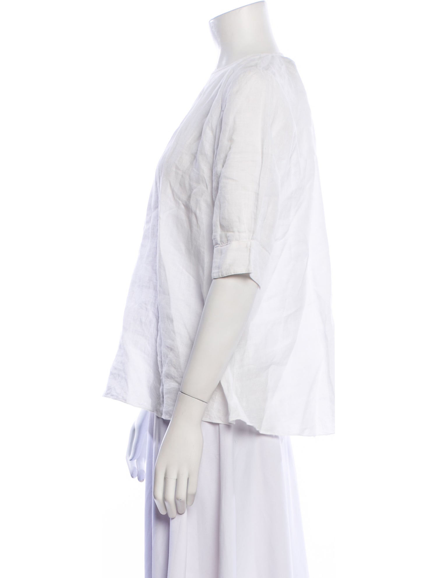 Morgane Le Fay Bateau Neckline Three-Quarter Sleeve Blouse