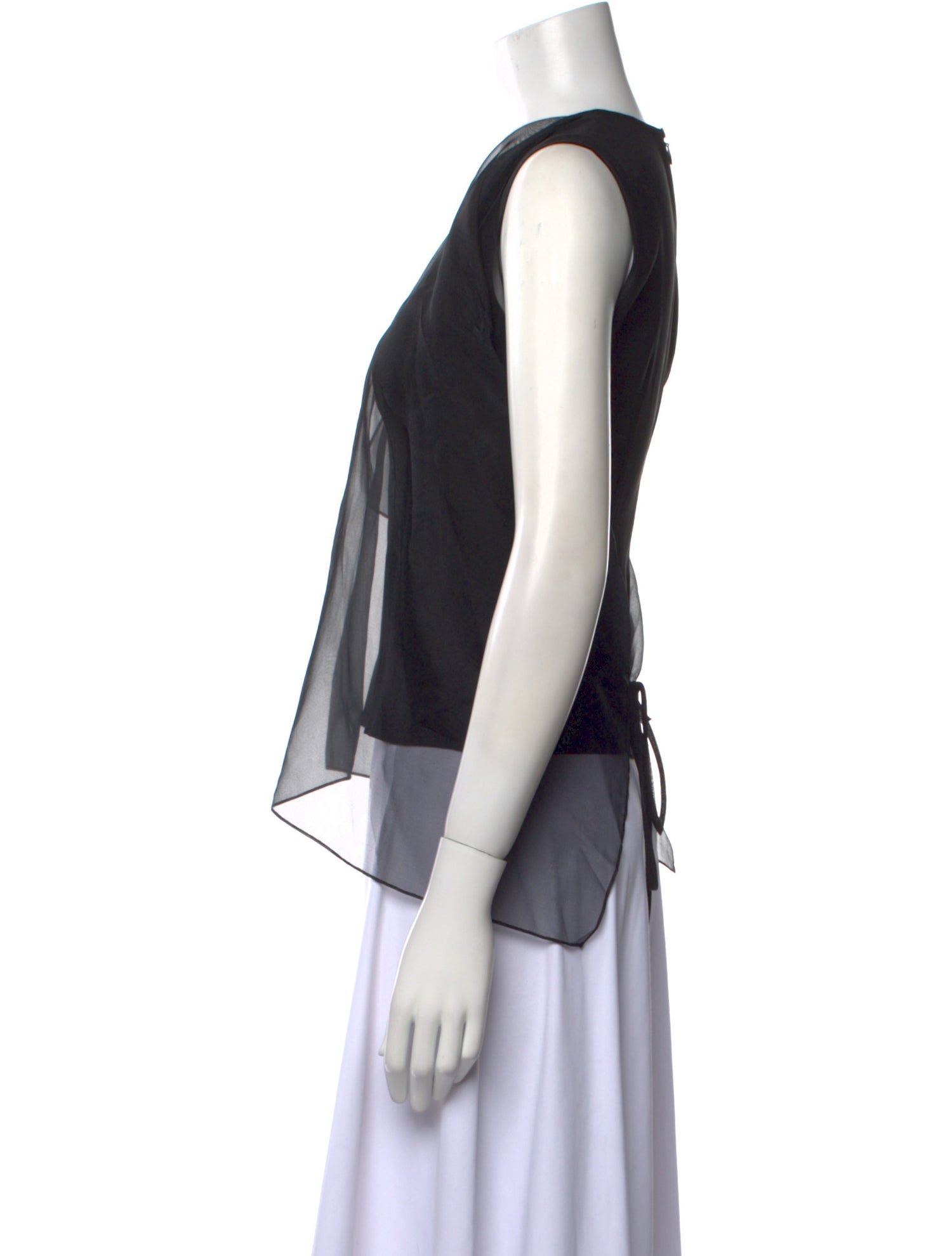 Morgane Le Fay Silk Crew Neck Crop Top