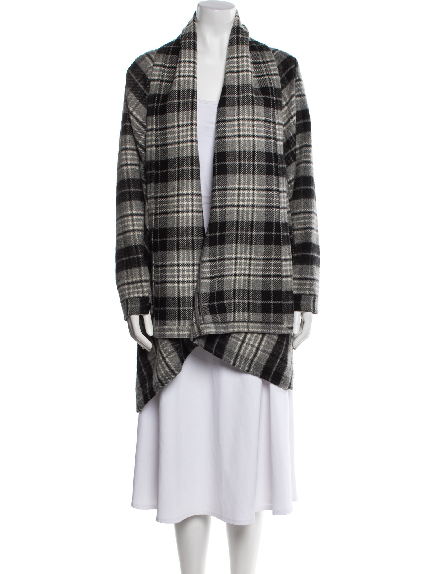 Morgane Le Fay Wool Plaid Print Jacket