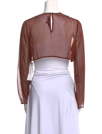 Morgane Le Fay Silk Crew Neck Crop Top