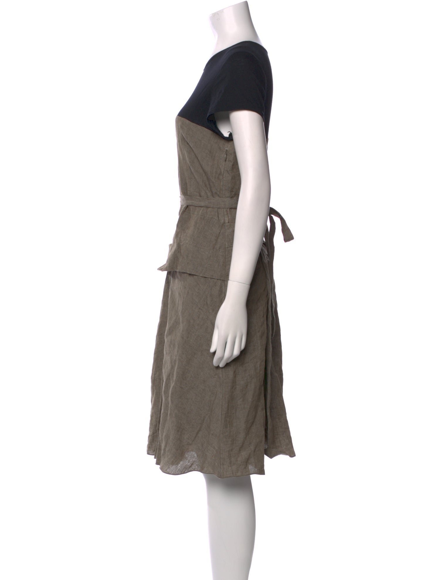 Morgane Le Fay Linen Knee-Length Dress