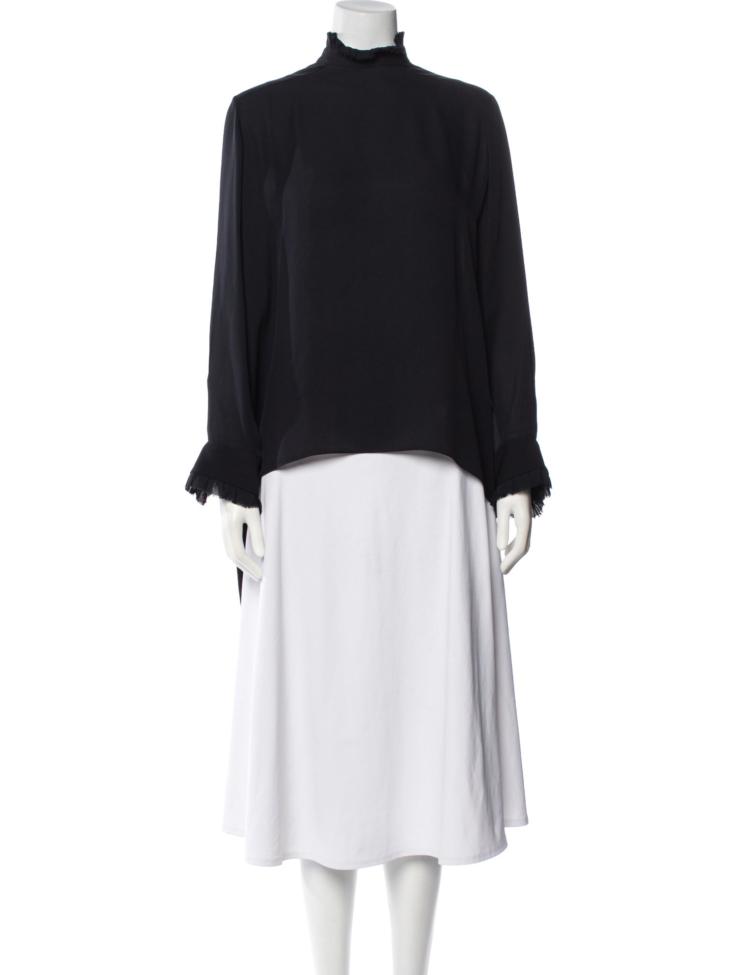 Morgane Le Fay Silk Mock Neck Blouse