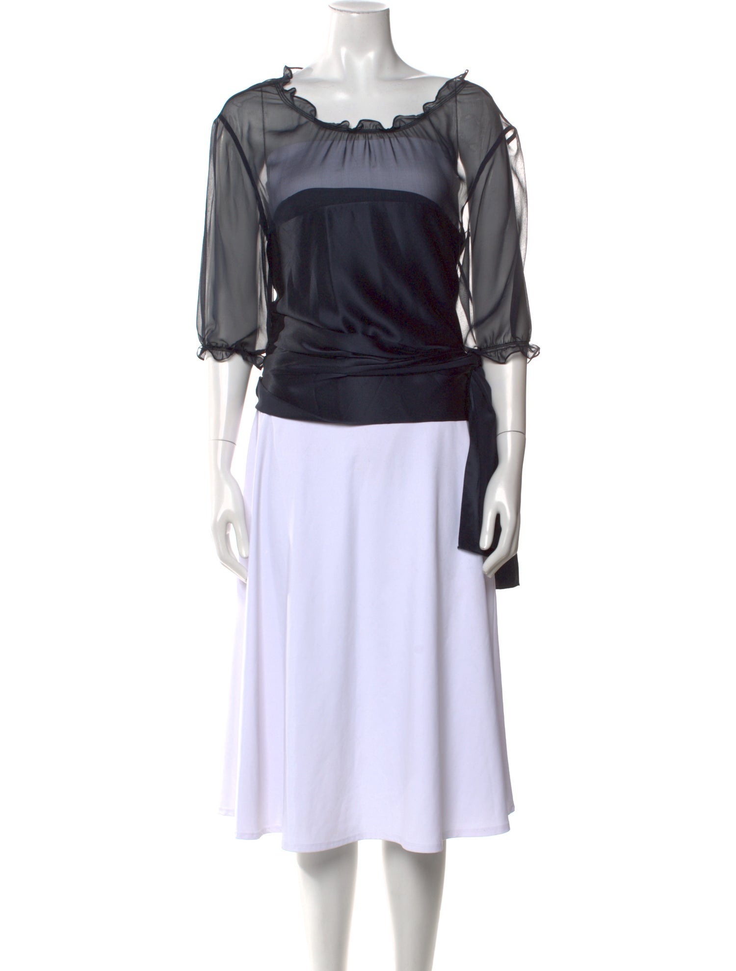 Morgane Le Fay Silk Bateau Neckline Blouse