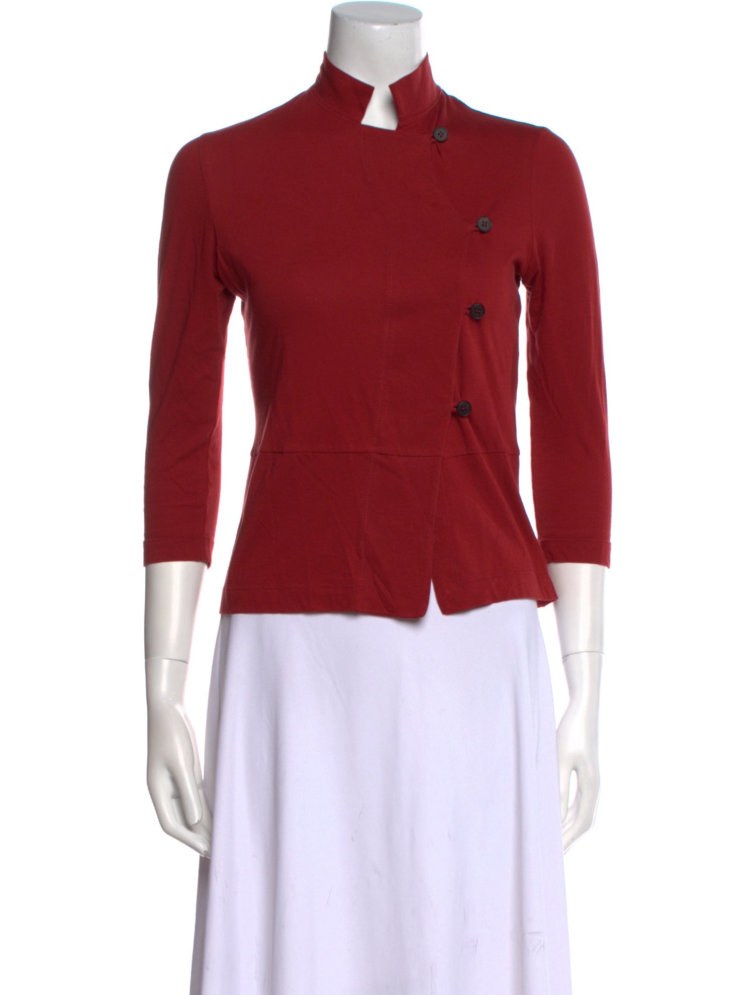 Morgane Le Fay Mock Neck Three-Quarter Sleeve Top