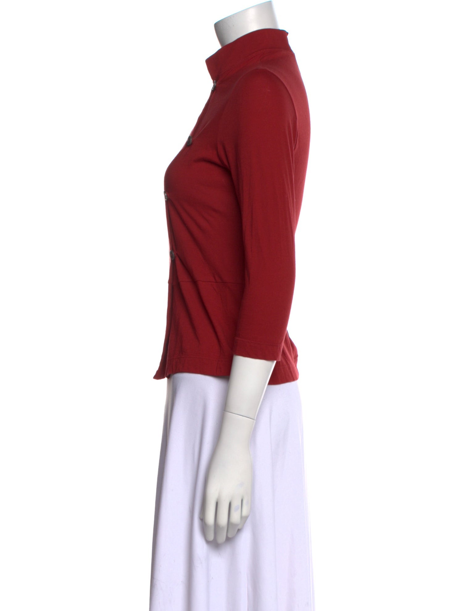 Morgane Le Fay Mock Neck Three-Quarter Sleeve Top