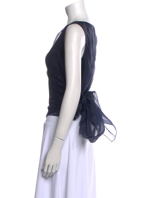 Morgane Le Fay Silk Scoop Neck Crop Top