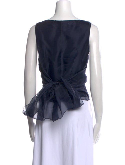 Morgane Le Fay Silk Scoop Neck Crop Top