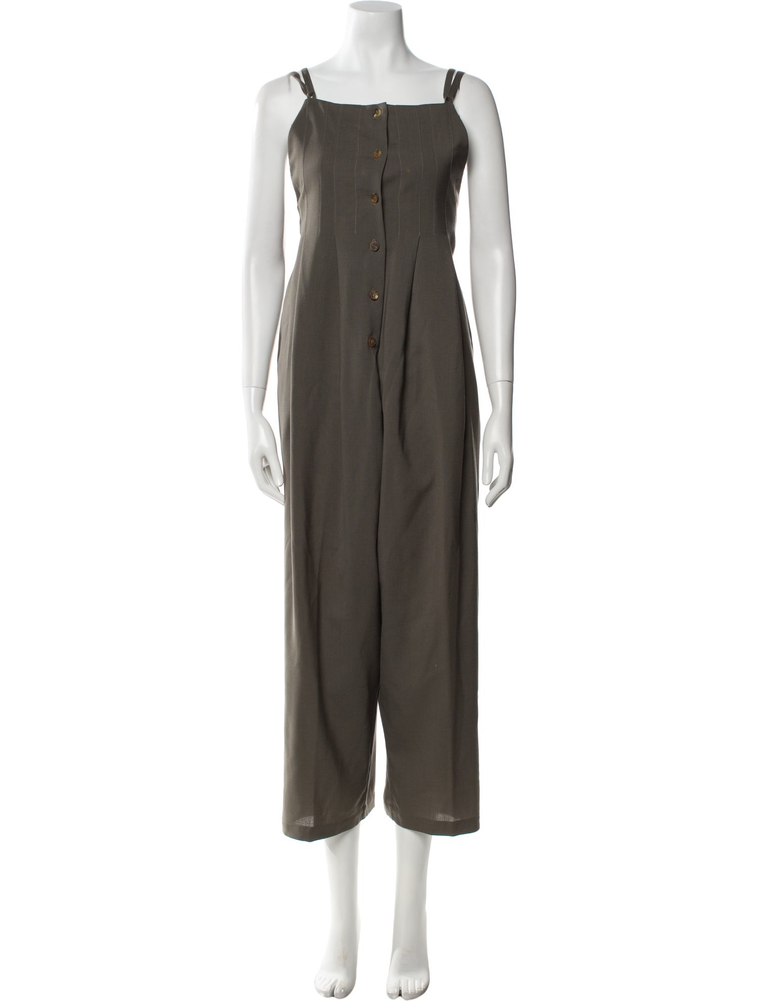 Morgane Le Fay Wool Square Neckline Jumpsuit