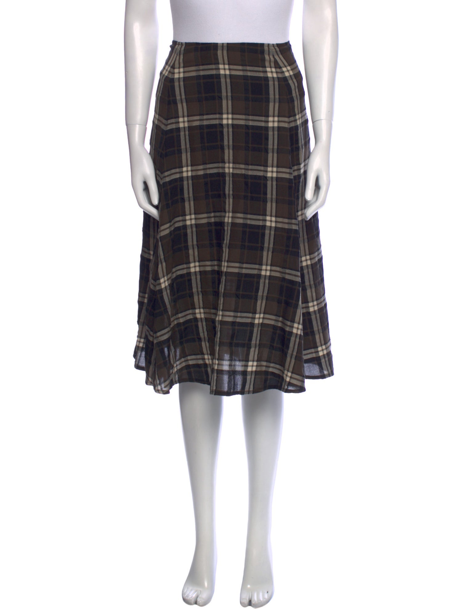 Morgane Le Fay Plaid Print Knee-Length Skirt