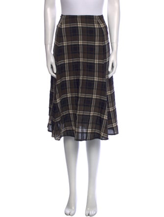 Morgane Le Fay Plaid Print Knee-Length Skirt