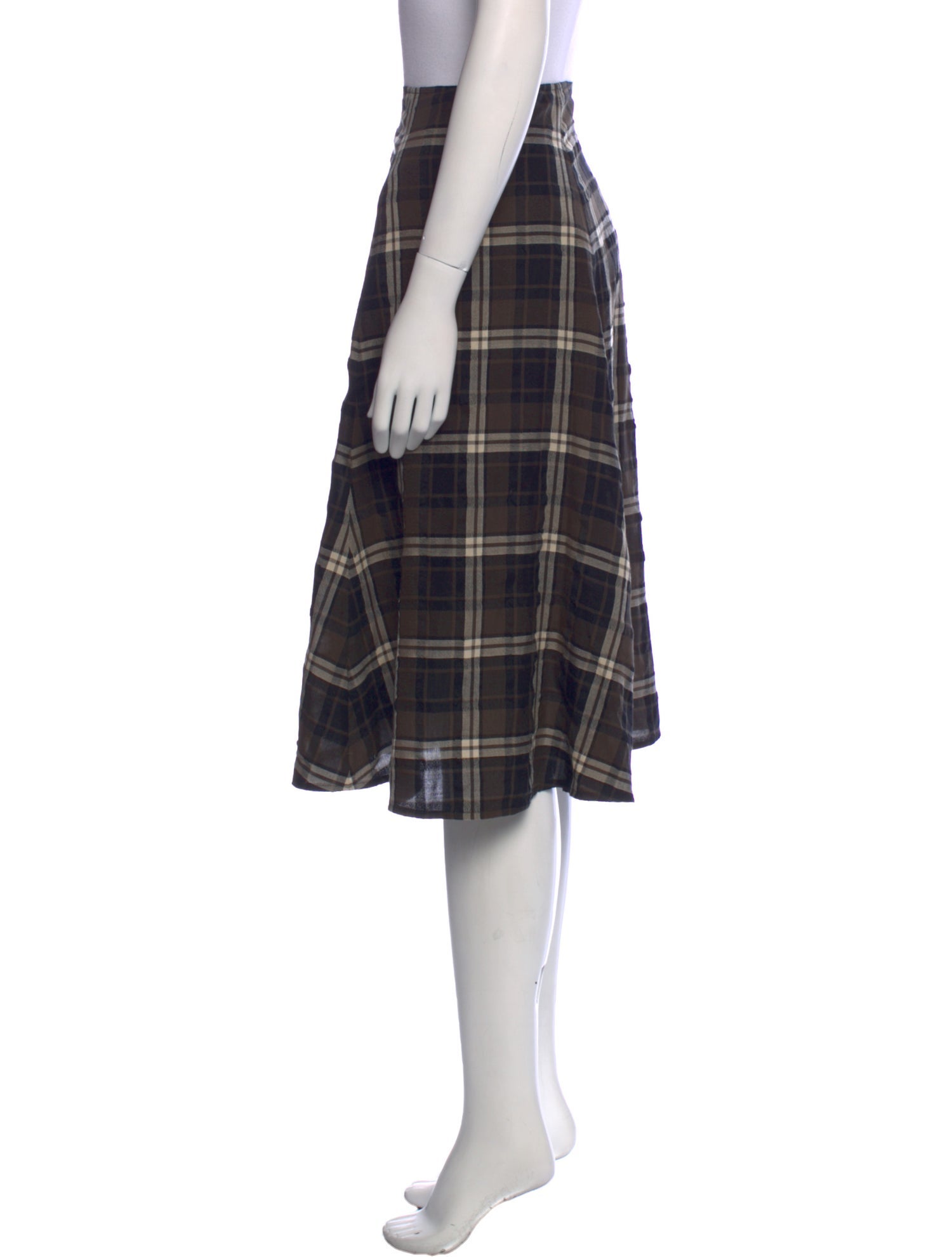 Morgane Le Fay Plaid Print Knee-Length Skirt