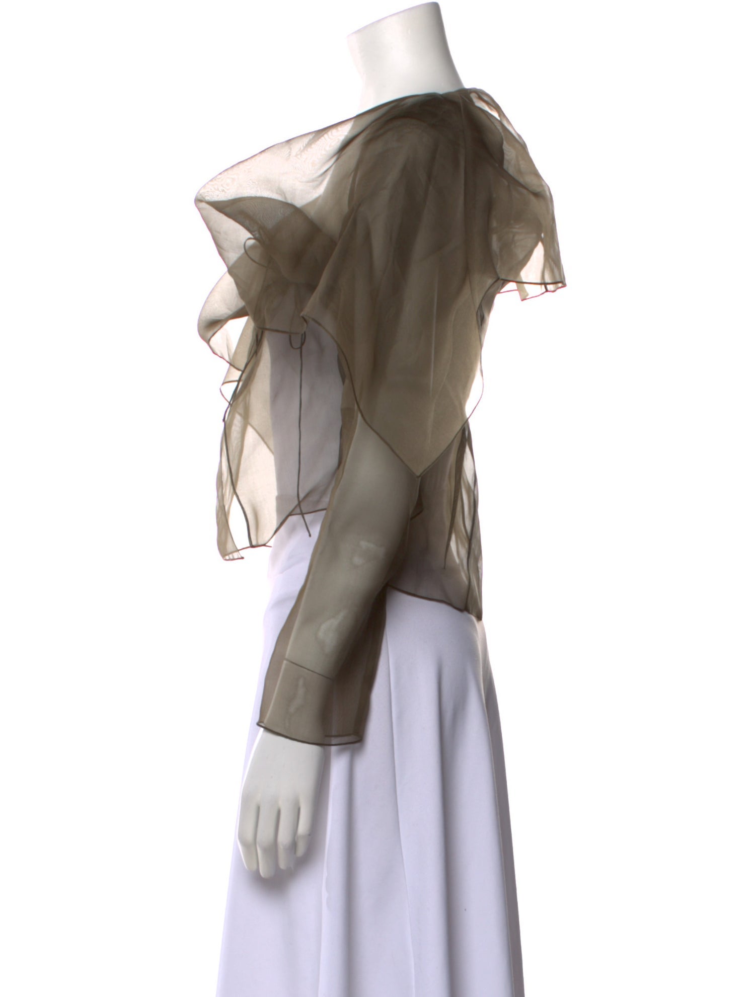 Morgane Le Fay Silk Scoop Neck Crop Top