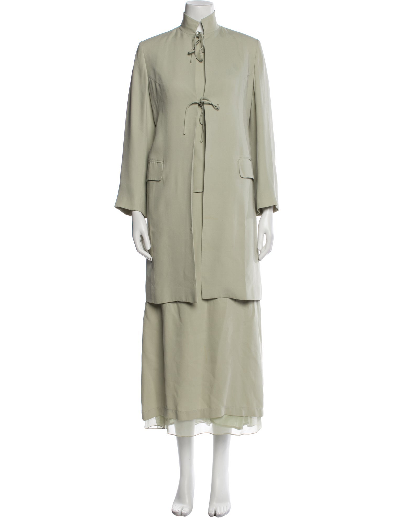 Morgane Le Fay Silk Mesh Accents Dress Set