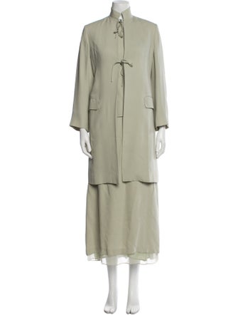 Morgane Le Fay Silk Mesh Accents Dress Set