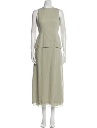 Morgane Le Fay Silk Mesh Accents Dress Set