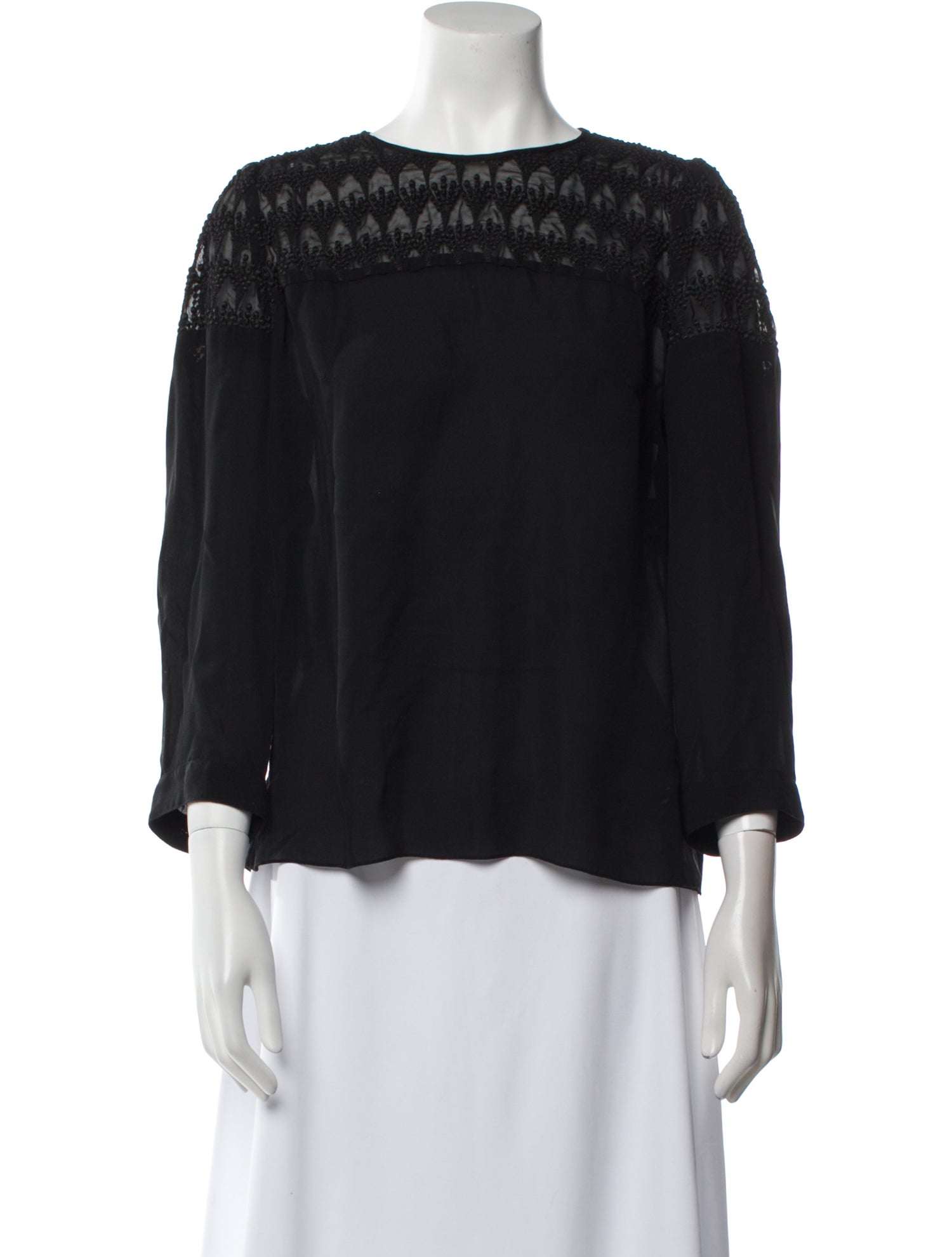 Morgane Le Fay Silk Bateau Neckline Blouse