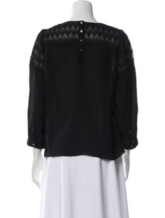 Morgane Le Fay Silk Bateau Neckline Blouse