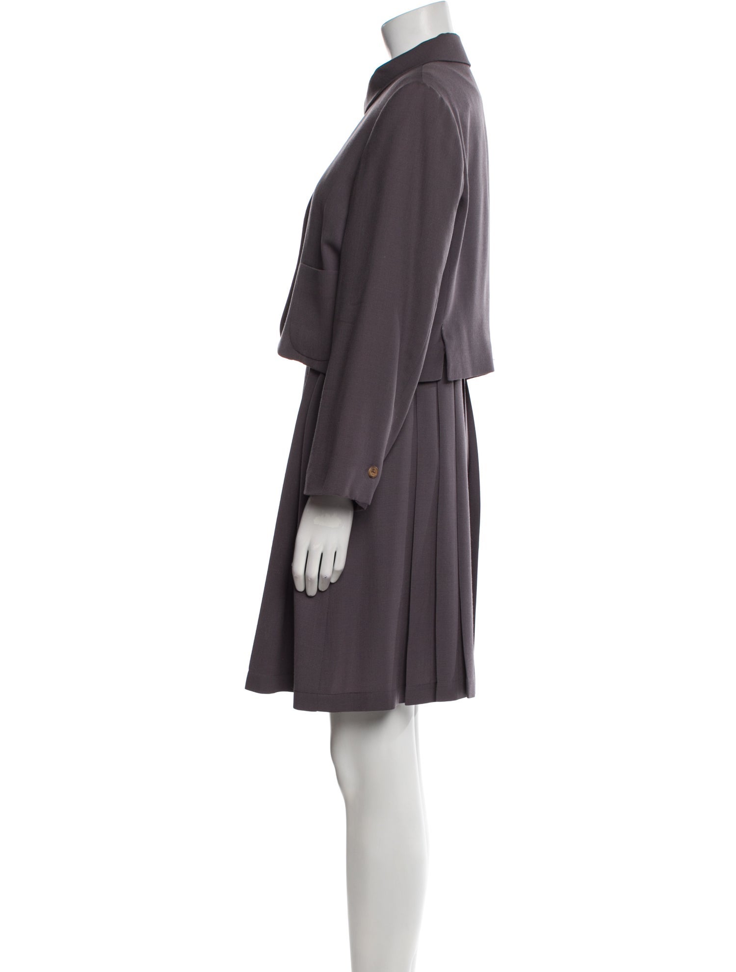 Morgane Le Fay Wool Pleated Accents Dress Set