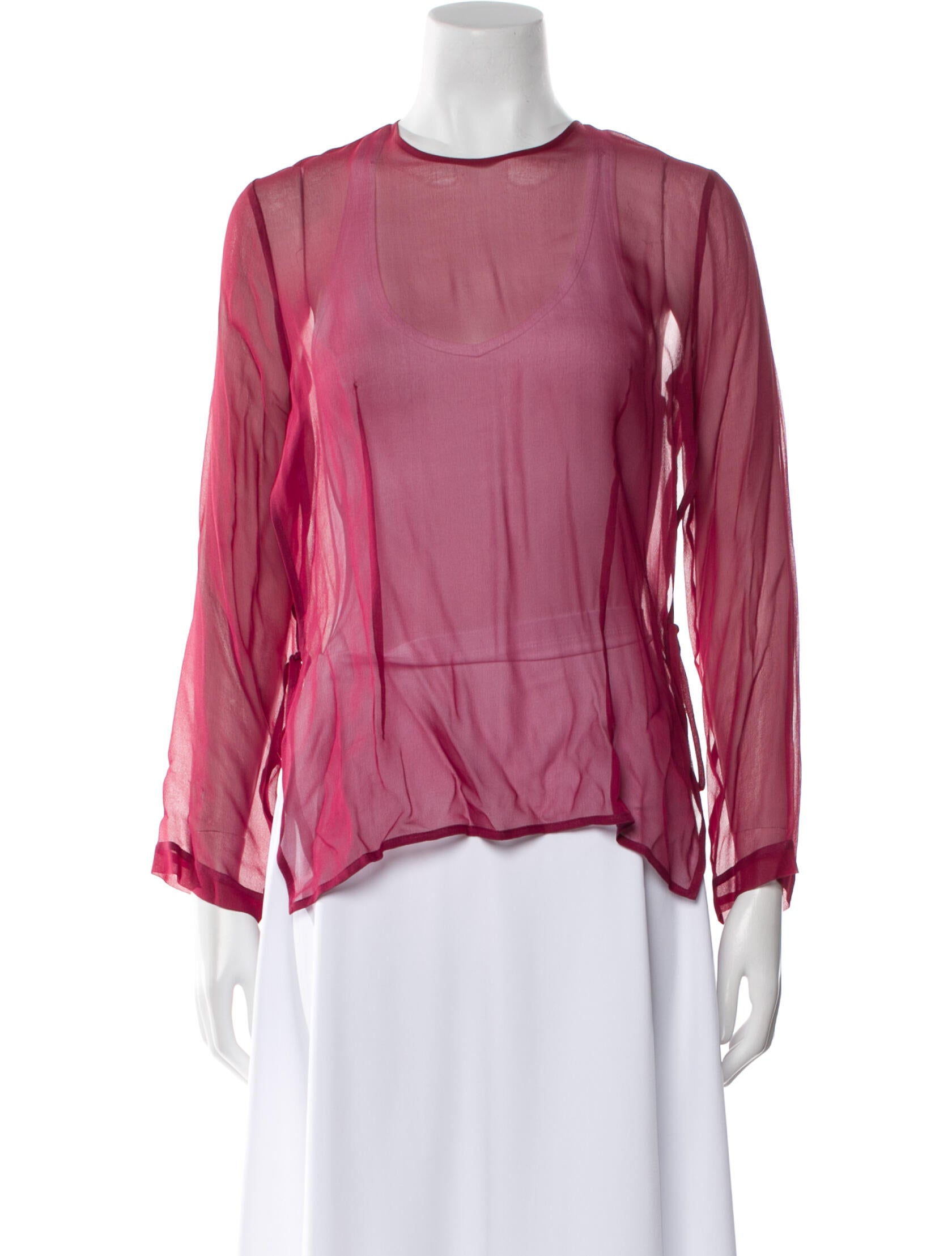 Morgane Le Fay Silk Crew Neck Blouse