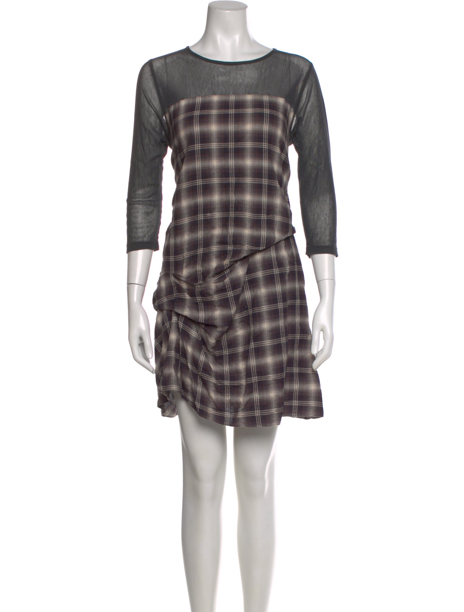Morgane Le Fay Plaid Print Mini Dress