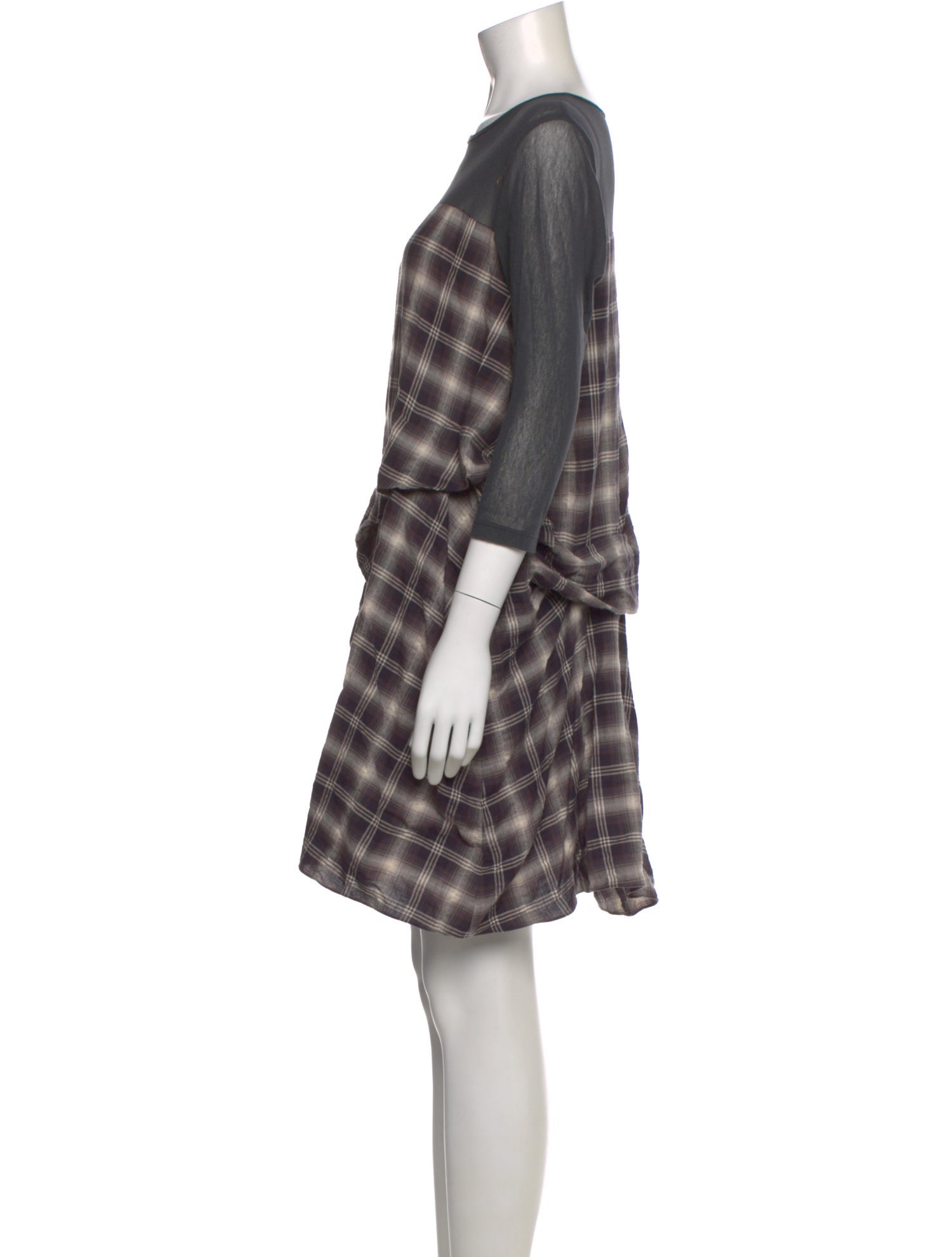 Morgane Le Fay Plaid Print Mini Dress