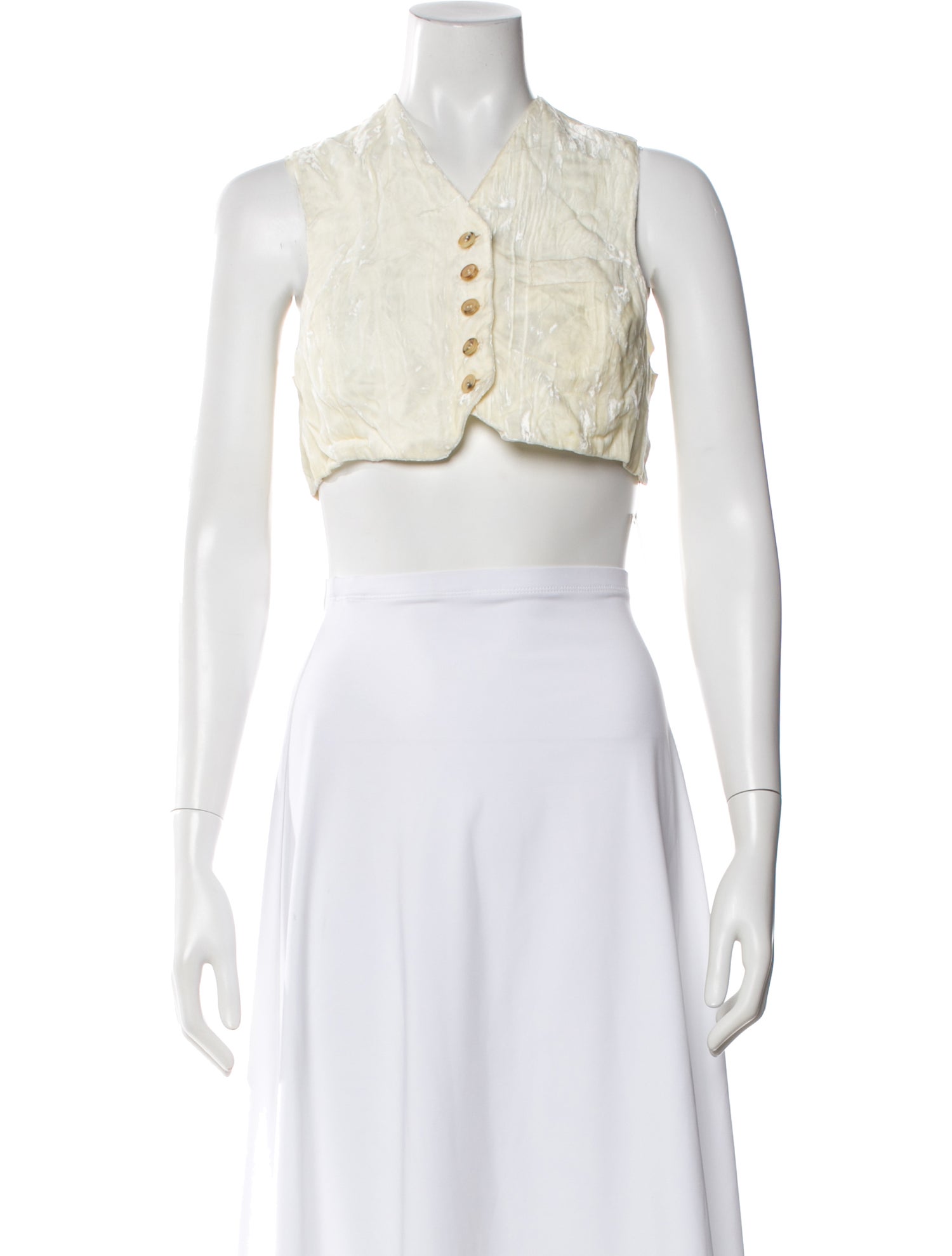 Morgane Le Fay V-Neck Sleeveless Crop Top