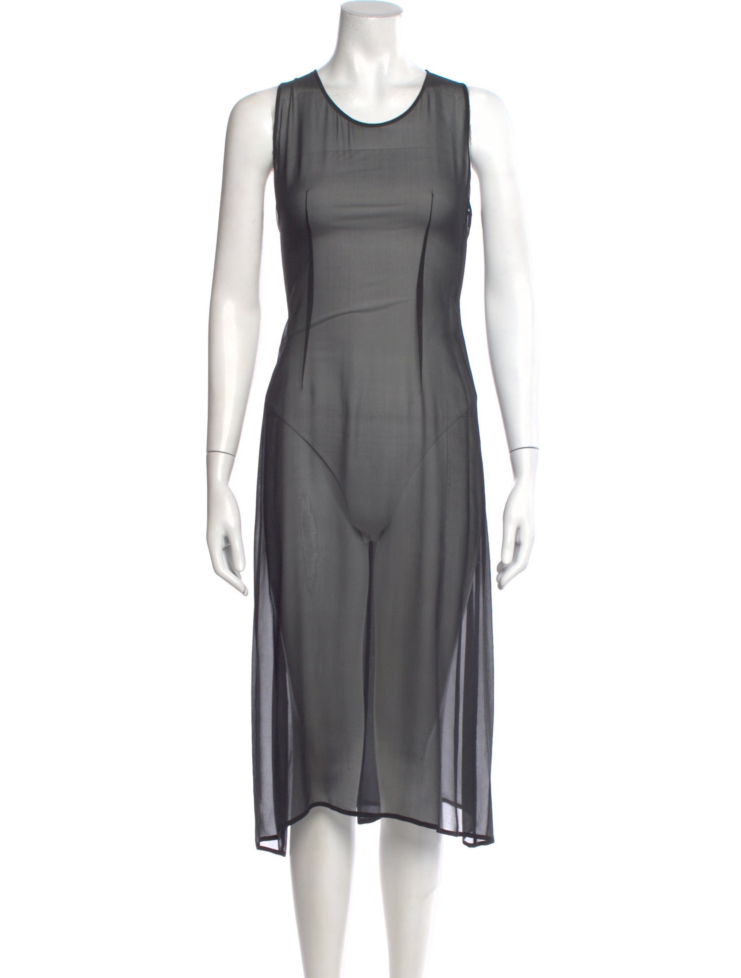 Morgane Le Fay Scoop Neck Midi Length Dress