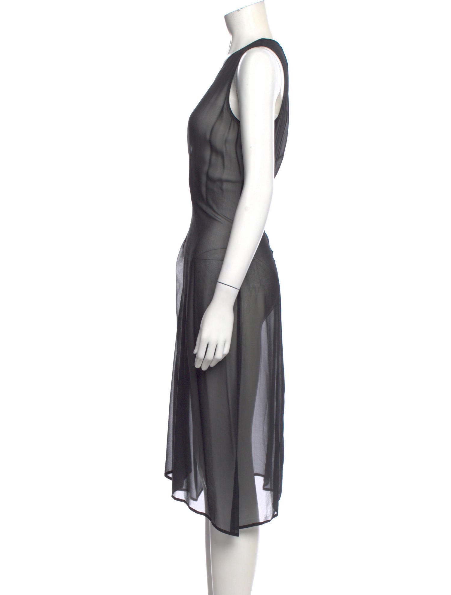 Morgane Le Fay Scoop Neck Midi Length Dress