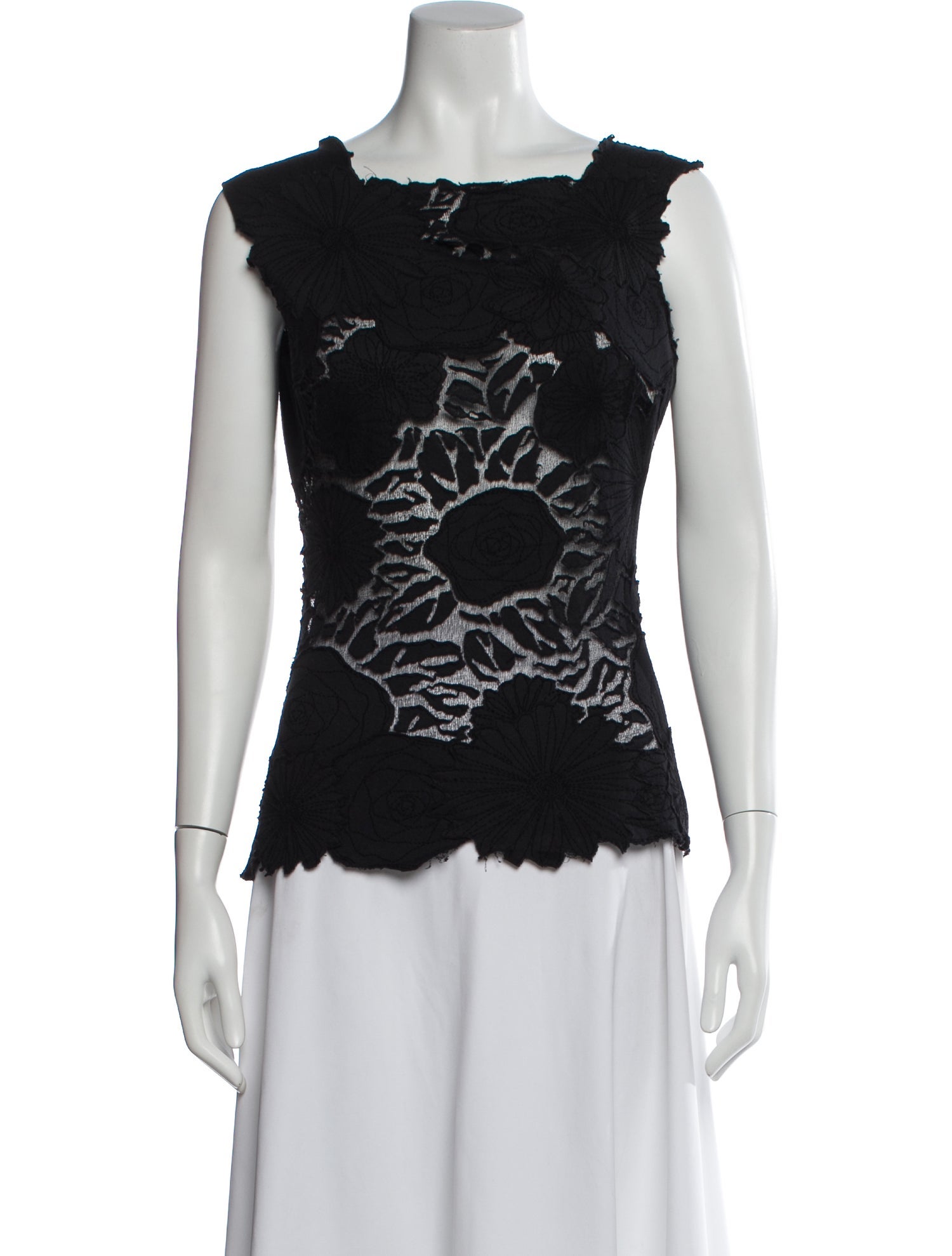 Morgane Le Fay Floral Print Crew Neck Top