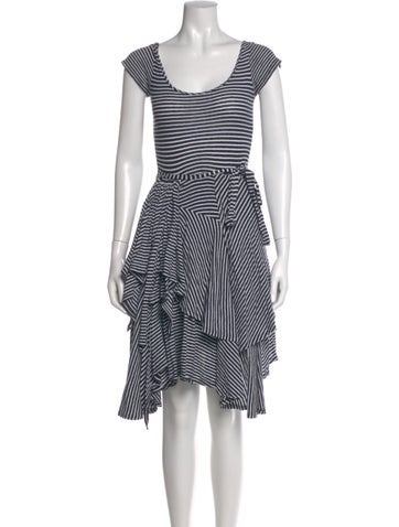 Pre-owned Morgane Le Fay Striped Mini Dress In Blue