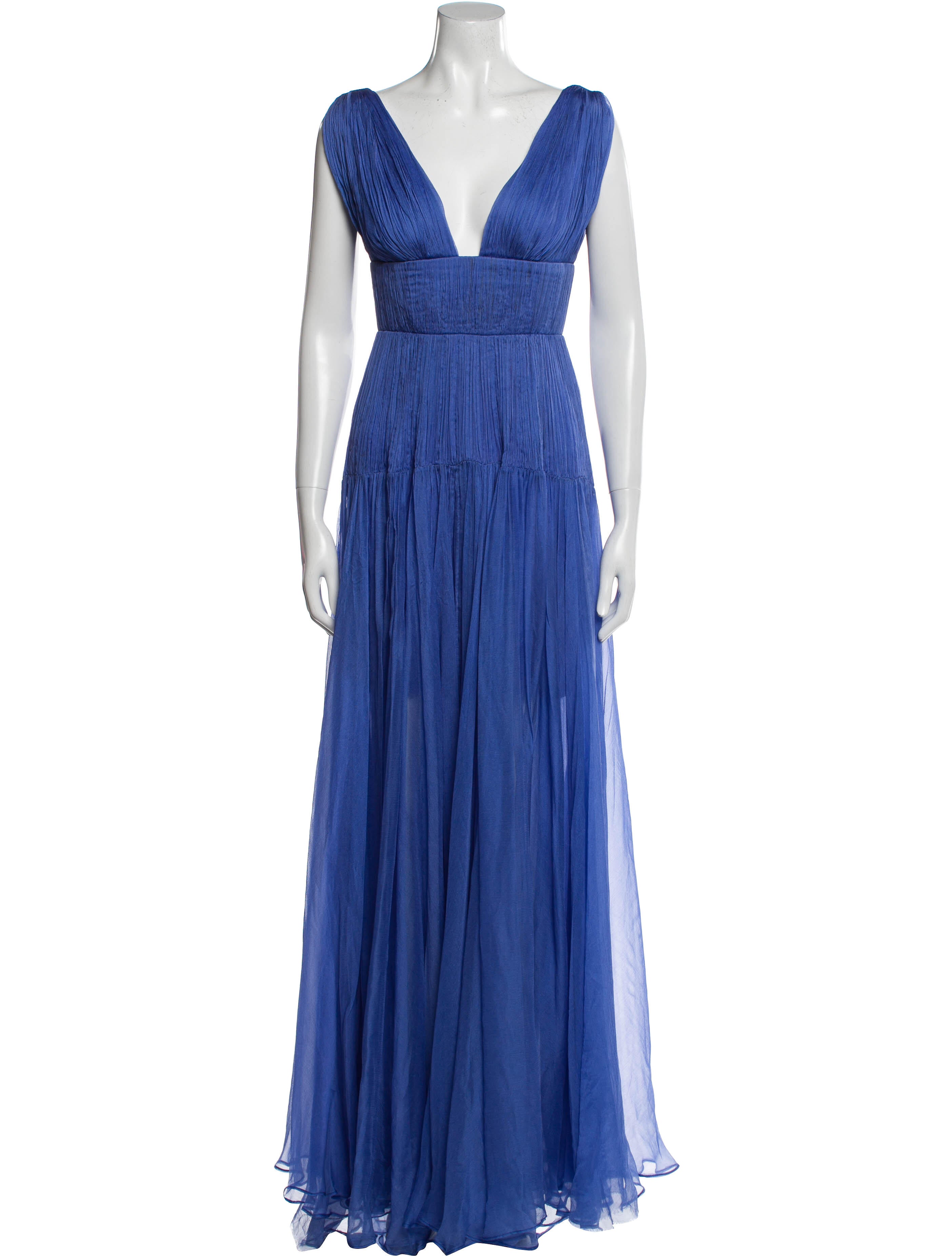Maria Lucia Hohan Silk Long Dress - Blue Dresses, Clothing