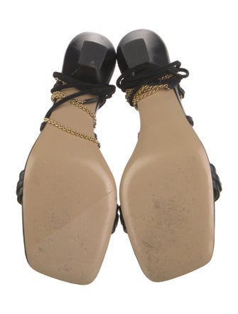 Maria Lucia Hohan Satin Chain-Link Accents Slides