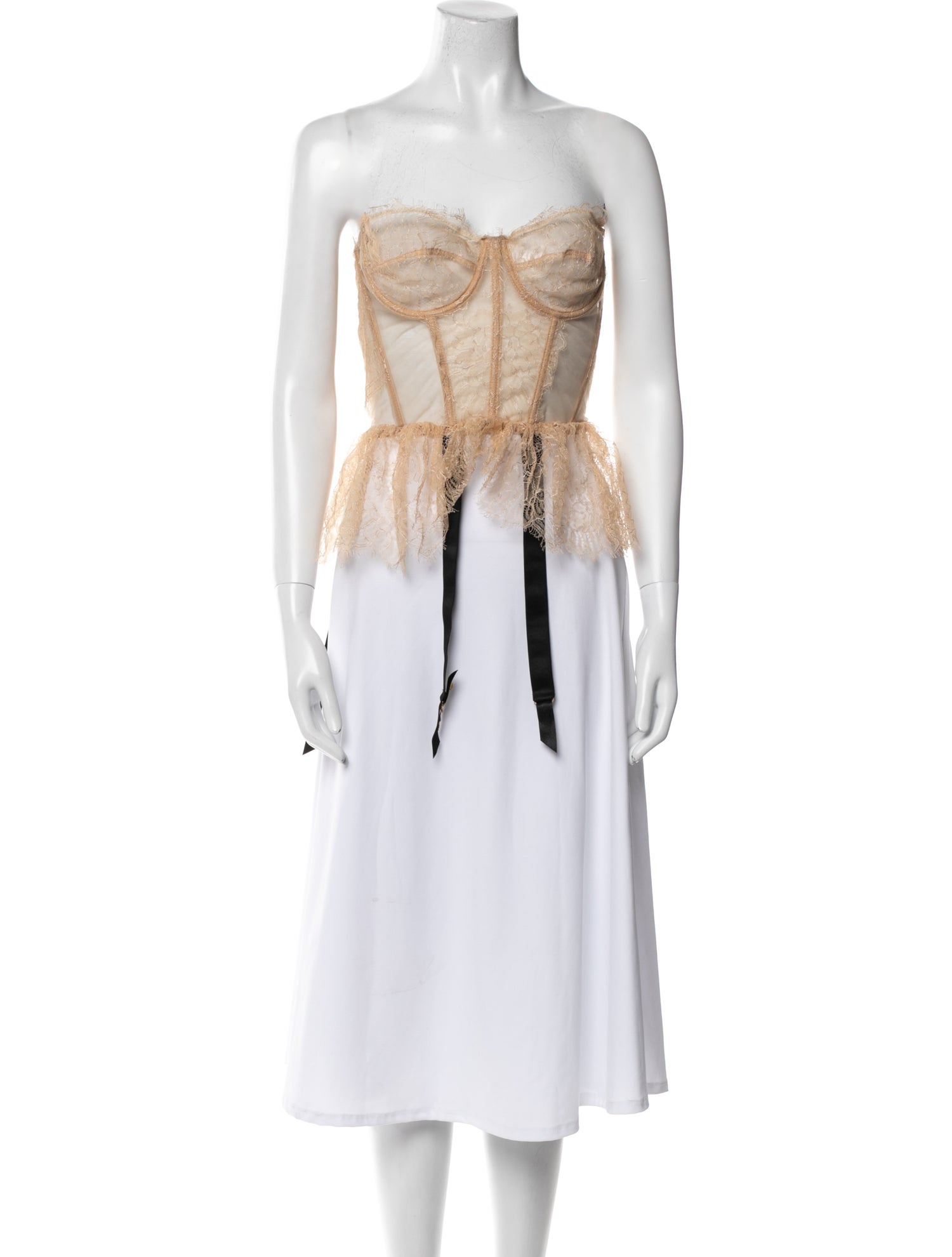 Maria Lucia Hohan Lace Strapless Crop Top