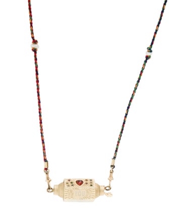 Marie Lichtenberg 14K Multi-Gemstone 'Love You to the Moon & Back' Pendant Necklace